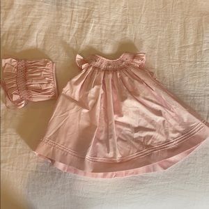 Baby girl dress and bonnet